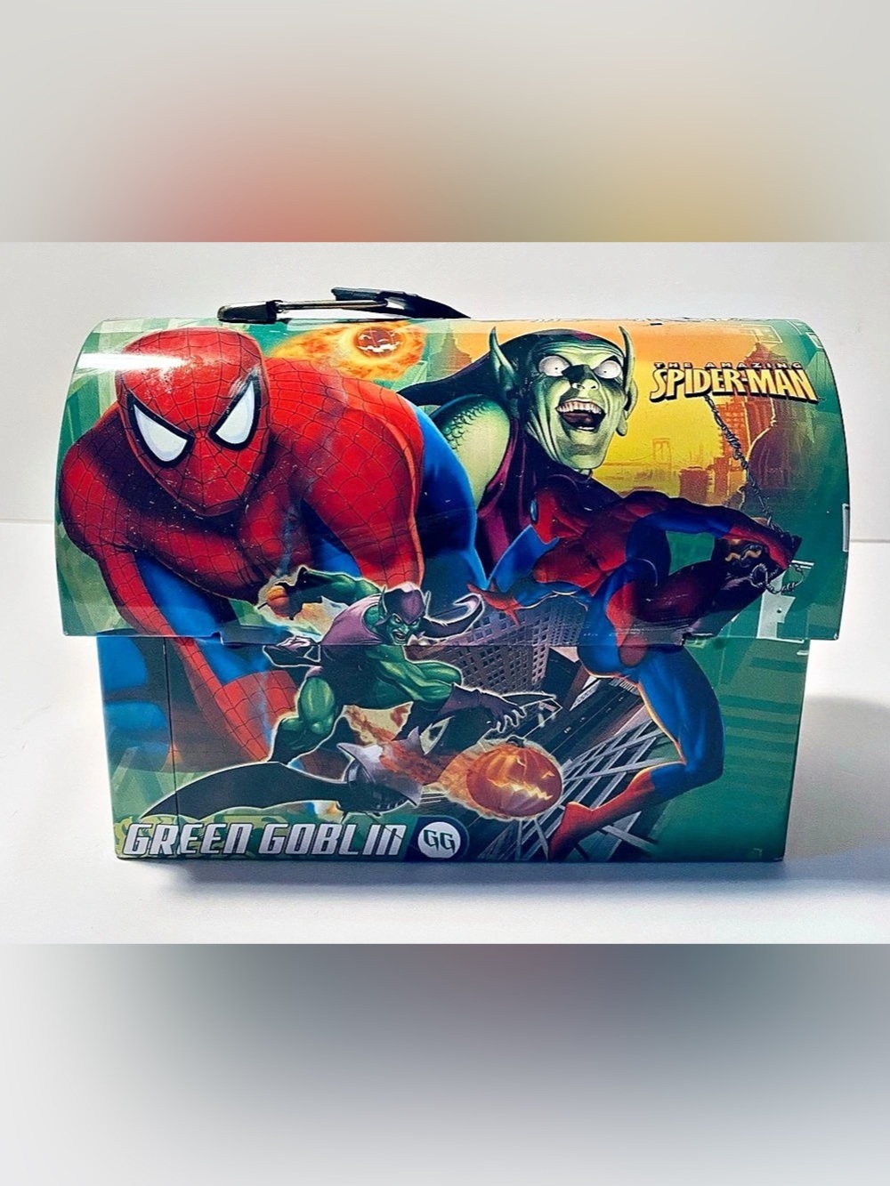 Marvel The Amazing Spider-Man Green Goblin Tin Box Green & Red Tin Box